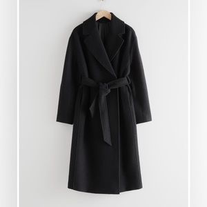 & Other Stories Wool Belted Coat Black xs